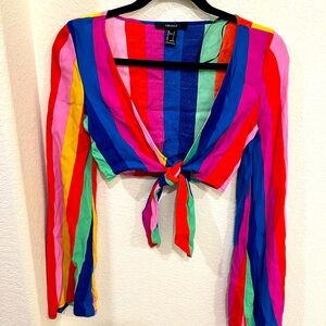 Rainbow Tie Crop Top